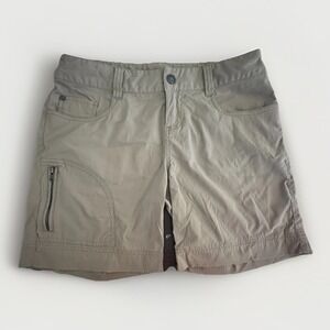 Prana Women's Khaki Hiking Shorts Size 2 Outdoor Cargo Utility Lightweight
